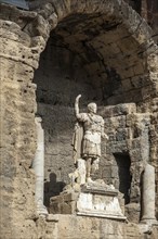 Statue in the scaenae frons of the Roman Theatre antique dOrange