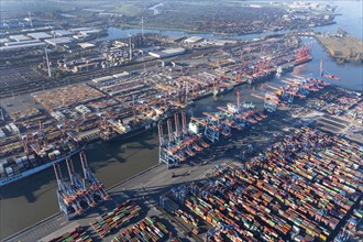 Aerial view of the container terminal Burchardkai and Eurogate