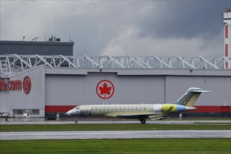 Passenger plane at the hangar