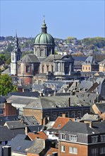 View over the St Aubins Cathedral and the city Namur from the citadel