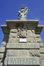The statue Notre-Dame des naufrages at the Pointe du Raz at Plogoff