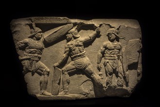 Relief from a funerary monument depicting fight between two provocatores