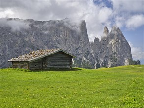 Alpine hut on the Alpe di Siusi