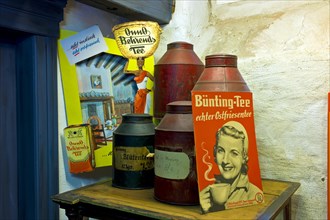 Exhibits on the theme of tea in the Norden Tea Museum