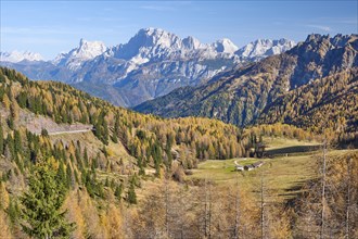 Gardena Pass with mountain panorama