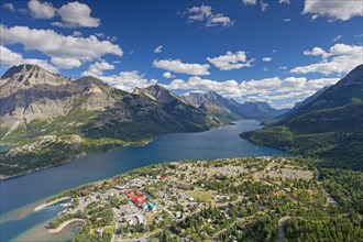View from Bears Hump over the hamlet Waterton Park