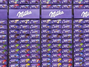 Milka chocolate on a pallet