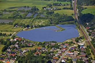 Aerial view over photovoltaic power station