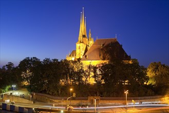 Severi Church and Erfurt Cathedral in the evening