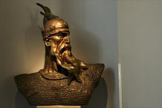 Bust of Skanderbeg in the Museum of the Fortress of Kruja or Kruje