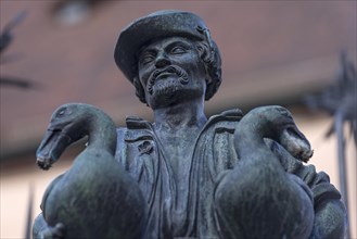 Detail of the figure of the goose-man fountain