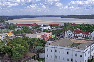 Aerial view over the city Porto Velho on the eastern shore of the Madeira River