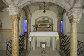 12th century sanctuary with reliquary of St. Romedius