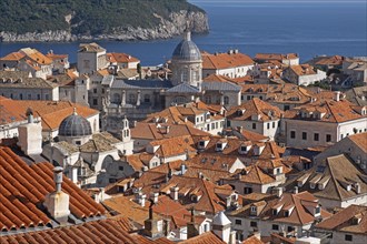 View over the domes of Dubrovnik Cathedral and St Blaises church in the Old Town
