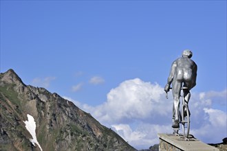 Statue for Tour de France cyclist Octave Lapize at the Col du Tourmalet in the Pyrenees