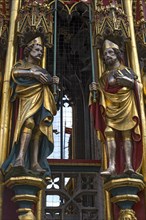 Figures at the Beautiful Fountain: Archbishop of Cologne on the left