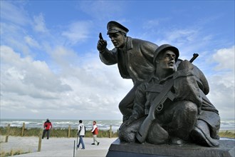 The WW2 US Navy D-Day Monument near the Utah Beach Landing Museum at Sainte-Marie-du-Mont