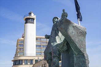 Lighthouse and statue De Stuurman