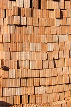 Pile of brick block used for industrial in residential building