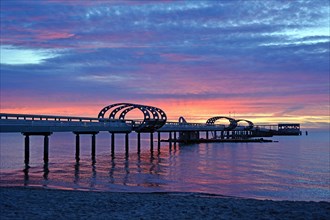 Kellenhusen pier, Baltic Sea, sunrise, Baltic Sea, Schleswig-Holstein, Germany, Europe