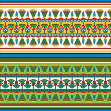 Ancient Egyptian traditional background, vector seamless pattern