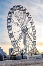 Ferris wheel at sunset, Constance, Lake Constance, Germany, Europe