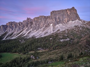 Mountains at sunrise, Dolomites, Passo Giau, Belluno, Italy, Europe