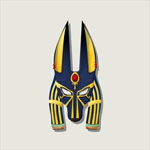 Egyptian god Anubis mask, vector icon