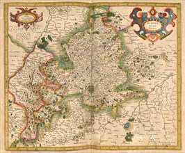 Atlas, map from 1623, Wuerttemberg, Germany, digitally restored reproduction from an engraving by Gerhard Mercator, born as Gheert Cremer, 5 March 1512, 2 December 1594, geographer and cartographer, E...