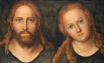 Christ and Mary, painting by Lucas Cranach the Elder, 4 October 1472, 16 October 1553, one of the most important German painters, graphic artists and book printers of the Renaissance, Historical, digi...