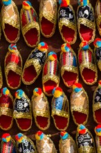 Set of turkish Ottoman leather slipper in bazaar in Istanbul