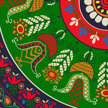 Traditional Hungarian embroidery vector decorative background card