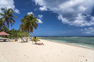 On the beach Plage de la Chapelle, Anse Bertrand, Grande-Terre, Guadeloupe, France, North America