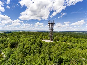 Schoenbuch Tower lookout tower in the wooded Schoenbuch Nature Park, Herrenberg, Baden-Wuerttemberg, Germany, Europe
