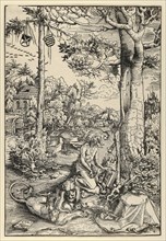 St. Jerome in the Wilderness, painting by Lucas Cranach the Elder, 4 October 1472, 16 October 1553, one of the most important German painters, graphic artists and letterpress printers of the Renaissan...