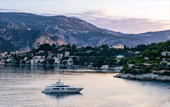 Sunrise over Harbor and Bay of Villefranche-sur-Mer, French Riviera, France, Europe