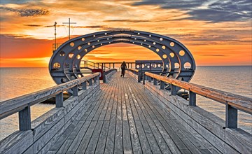 Kellenhusen pier, Baltic Sea, sunrise, Schleswig-Holstein, Germany, Europe