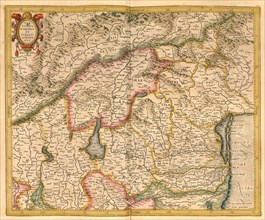 Atlas, map from 1623, Tyrol, Emilia Romagna, Veneto, Italy, digitally restored reproduction from an engraving by Gerhard Mercator, born as Gheert Cremer, 5 March 1512, 2 December 1594, geographer and ...