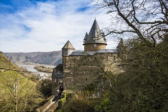 Stahleck Castle, Bacharach, Upper Middle Rhine Valley, UNESCO World Heritage Site, Rhine, Rhineland-Palatinate, Germany, Europe