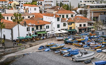 Fishing boats and houses, Camara de Lobos, Madeira, Portugal, Europe