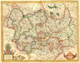 Atlas, map from 1623, Brunswick, Germany, digitally restored reproduction from an engraving by Gerhard Mercator, born as Gheert Cremer, 5 March 1512, 2 December 1594, geographer and cartographer, Euro...
