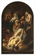 The Entombment of Christ, painting by Jacob Jordaens, Historical, digitally restored reproduction of a historical work of art