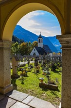 Small chapel at the cemetery of Sankt Ulrich, Val Gardena, Dolomites, South Tyrol, Italy, Europe