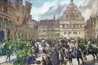 Johann, Johannes, Jean T Serclaes Count of Tilly, here in Rothenburg ob der Tauber, Germany, Historical, digitally restored reproduction of an original from the 19th century, exact date unknown, Europ...