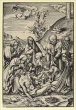 The Lamentation, from The Passion Narrative, painting by Lucas Cranach the Elder, 4 October 1472, 16 October 1553, one of the most important German painters, graphic artists and letterpress printers o...