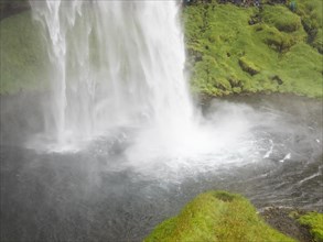 Spray, Seljalandsfoss Waterfall, South Iceland, Iceland, Europe