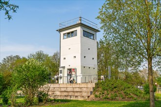 Nieder Neuendorf border tower, watchtower and command post on the GDR border and Berlin Wall, Wall cycle path, Brandenburg, Germany, Europe