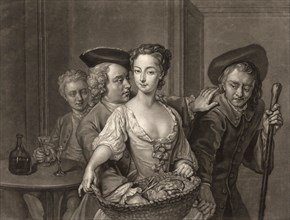 A Scene in the Recruiting Office, c. 1760, France, Historic, digitally restored reproduction of a historical original, Europe