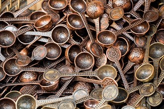 Vintage rustic cutlery in an old Bazaar place