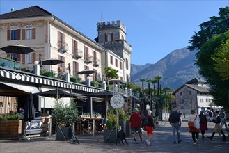 Lake promenade on Lake Maggiore in Ascona, Canton Ticino, Switzerland, Europe